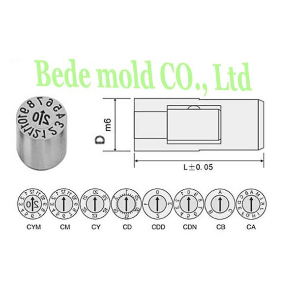 Blank Mould Date Indicator Mold Date Inserts SUS420 Materials Taiwan Standard