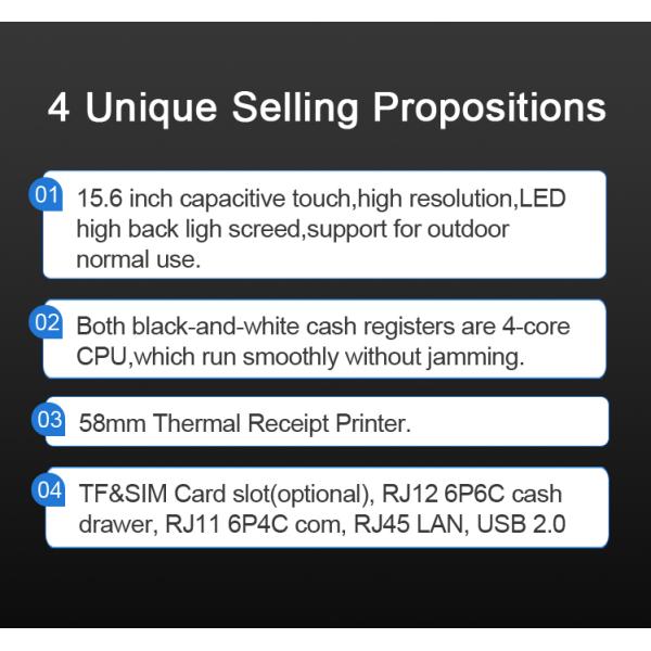Capacitive Restaurant Order Taking Machine POS For Supermarket OEM
