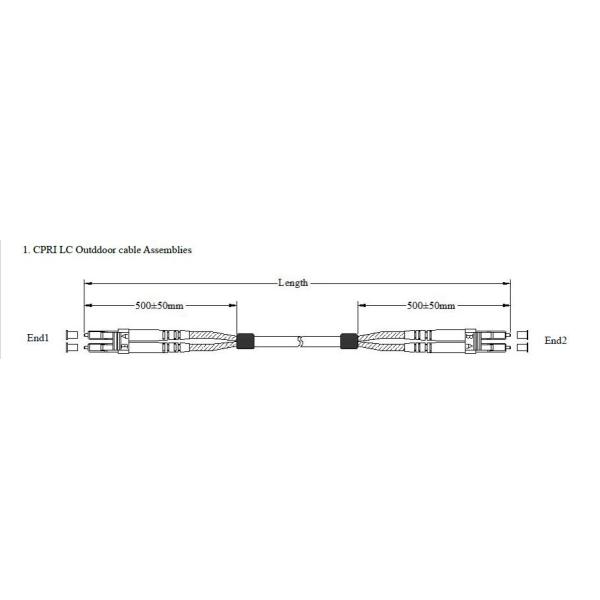 Ftth Drop Fiber Optic Cable CPRI Outdoor Fiber Cable Assemblies