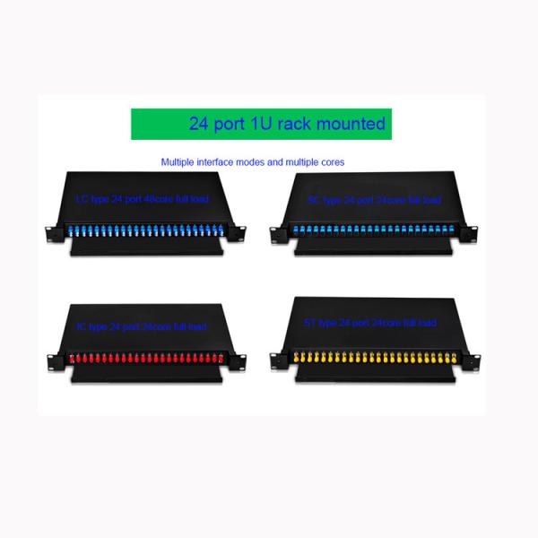 Standard Size 24 Fiber Optic Patch Panel with Slide-Out Drawer Enclosure for Data Centers
