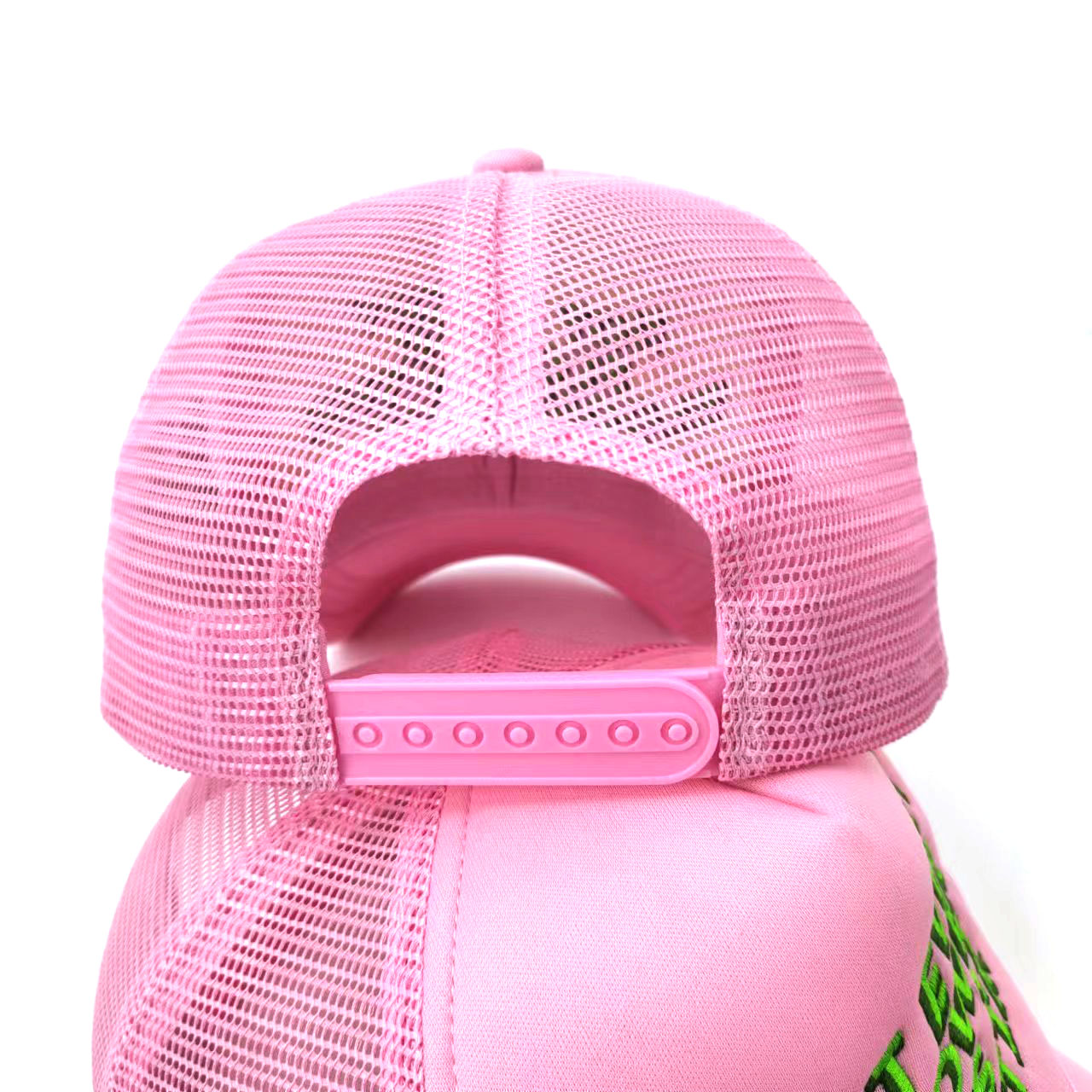 Pink Mesh 5 Panel Trucker Cap Embroidered Patch Bulk 3D Embroidery Cap