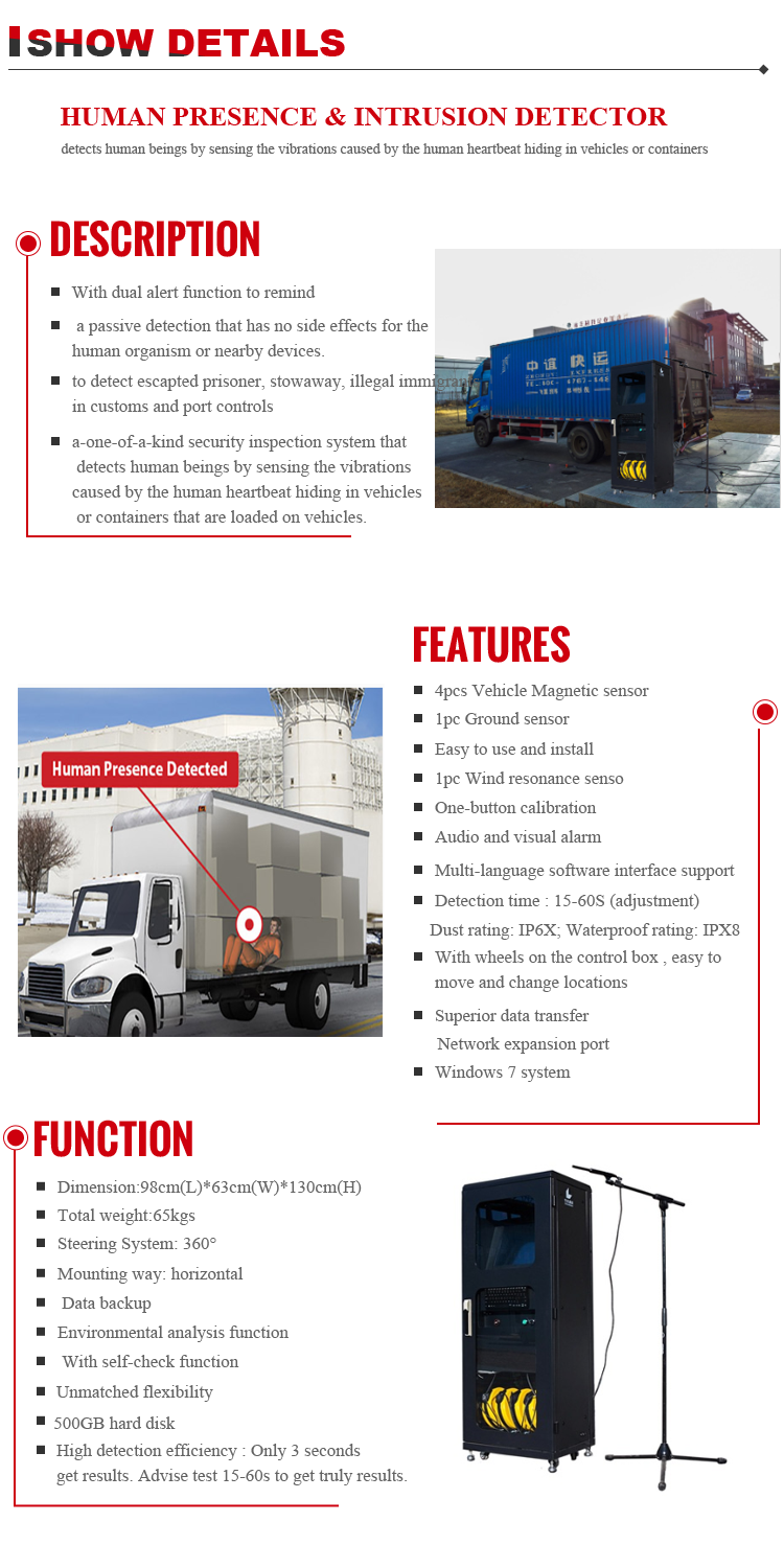 Easy Operation Human Presence Sensor Detection System To Check Escaped Prisoner