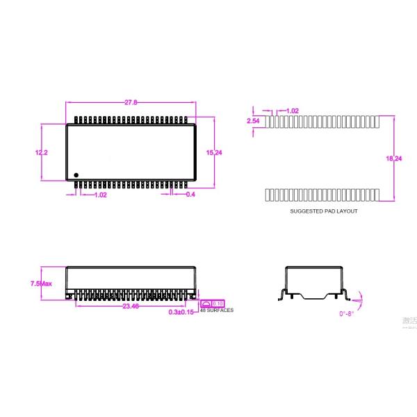 Surface Mount 10G Ethernet Magnetic Transformers 48 Pins High Current For PCB M4801CG