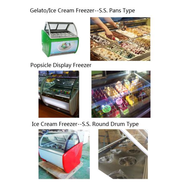 -24℃ Degree Ice Cream Showcase Freezer Intelligent Precise Temperature Control