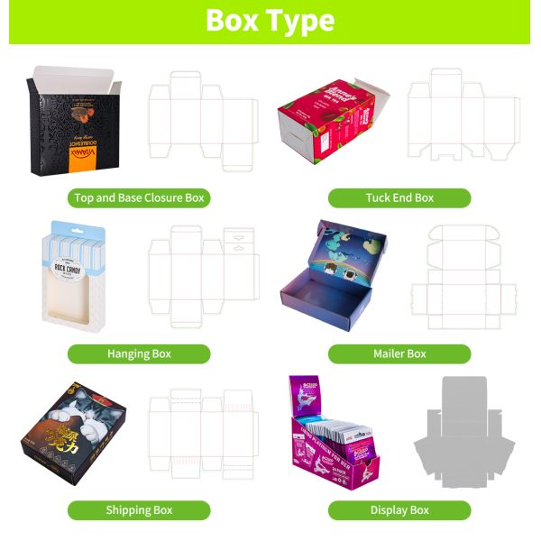 Custom Printed Rectangle Cardboard Packaging Box with CMYK+PMS Printing and Waterproof Coating for Food Packaging