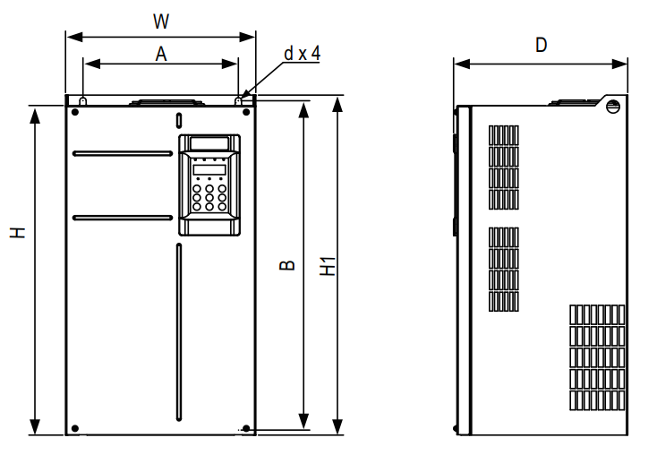High Torque 75 kW Vector Control Variable Frequency Drive VFD for Industrial Motors