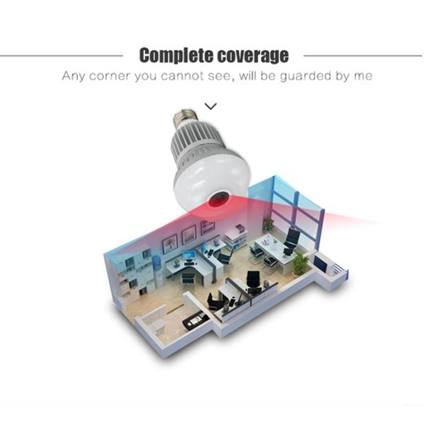 960P / 1536P Wifi Light Bulb Camera Security Wireless Micro SD Card Storage