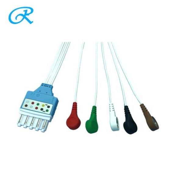 HP / PH 5 Leads 90cm Length 3 Clips Disposable ECG Cables