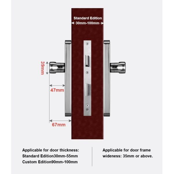 Smart TTlock FPC Fingerprint Door Lock Bluetooth With Reversible Handle