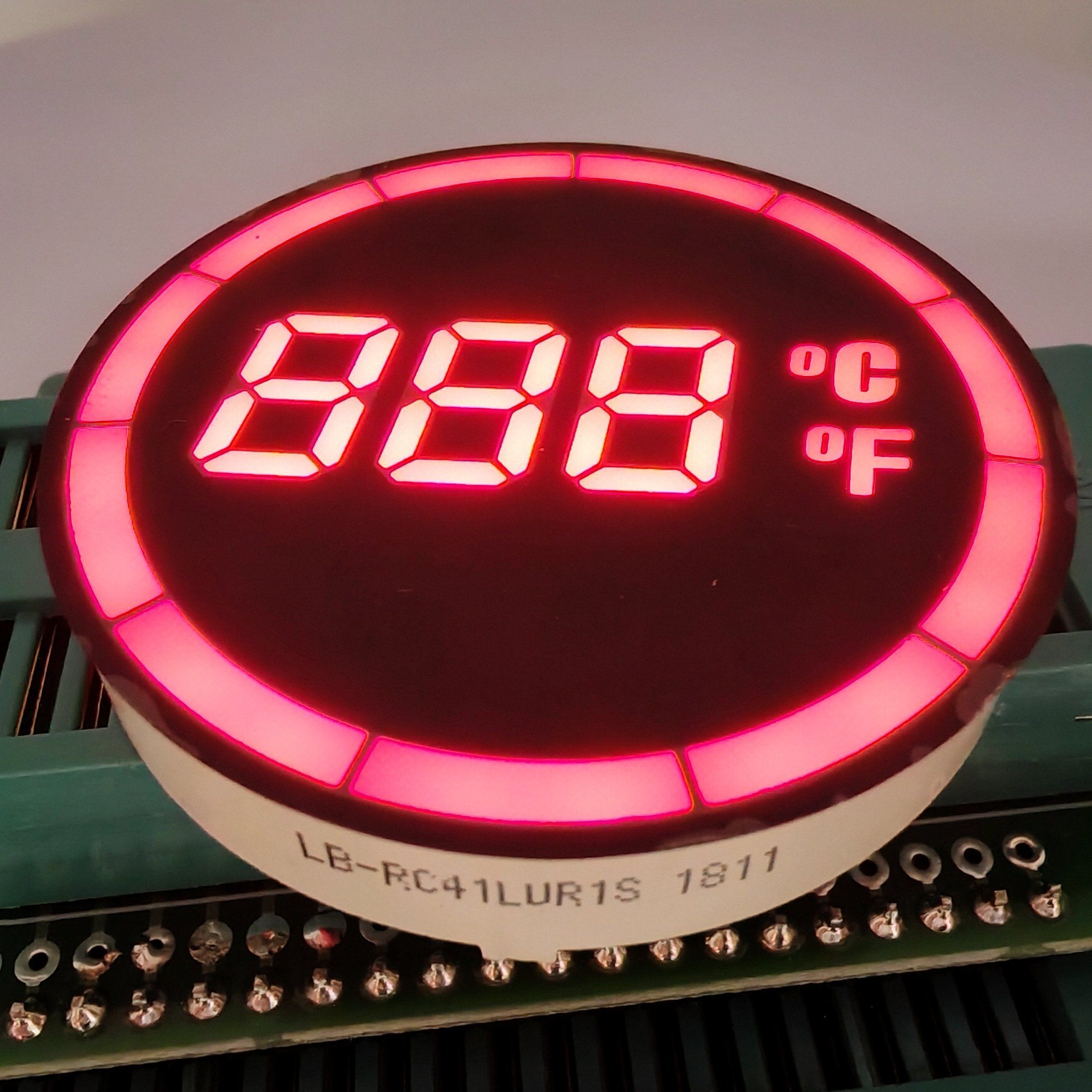 Round Common Cathode 7-Segment LED Temperature Display Controller