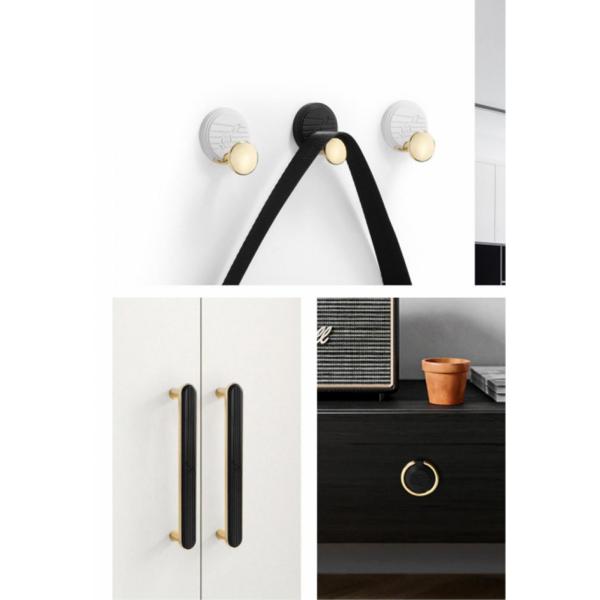 Gold Nordic Kitchen Drawer Wardrobe Brass Pull Handles Embossing Knobs Furniture Cabinets Door Knurling Knurled Handle