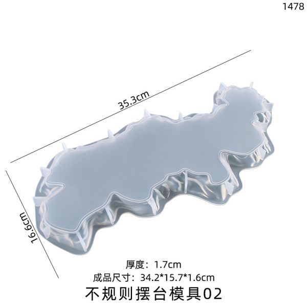 DIY crystal dropper tray mold with irregular crystal patterns, long swing table, and silicone mold for decorative parts