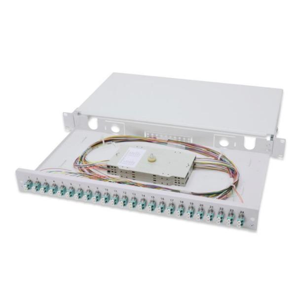 1U 19inch Full Loaded Slide Drawer Rack Mount Patch Panel in CRS Cold Rolled Steel for Fiber Optic Management