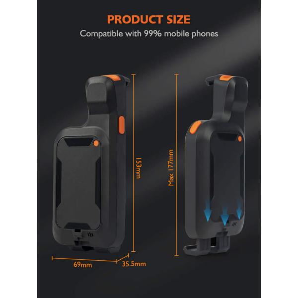 Mobile Phones Barcode Scanner 2d BT Back Clip with Iphones Barcode Scanner for Point of Sale System