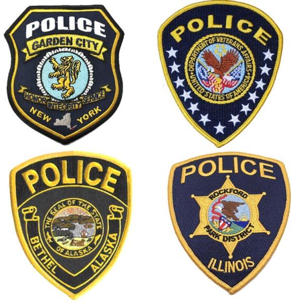 Iron On 50mm Police Embroidered Patch Hook Loop Backing Miltary Badge