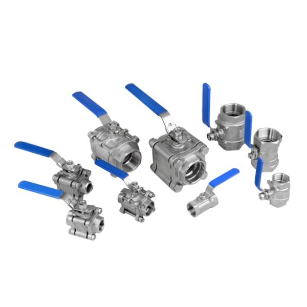 3 Piece Dn10 Dn25 Cf8 Thread Ball Valve , Industrial Control Valves