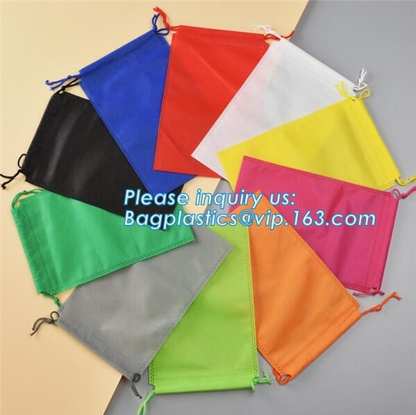 Customize non woven advertising drawstring bag, Small nice various colors nylon string pp non woven drawstring bag, bage