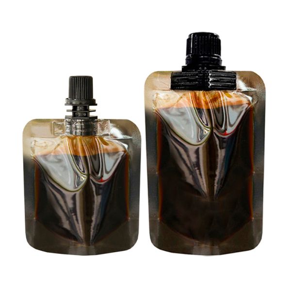 Black Spout Pouch Clear Small Plastic Bag Bolsas Para Jugos Liquidos Detergent Spout Pouch for Cosmetic
