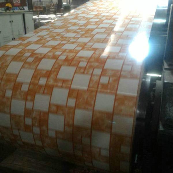 PVC Film Regular Modify Polyester Prepainted Steel Coils Customized Patterns PPGL