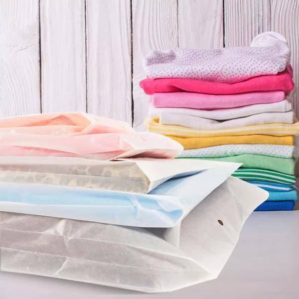 Recycled Glassine Paper Bag Waterproof Compostable For Clothes
