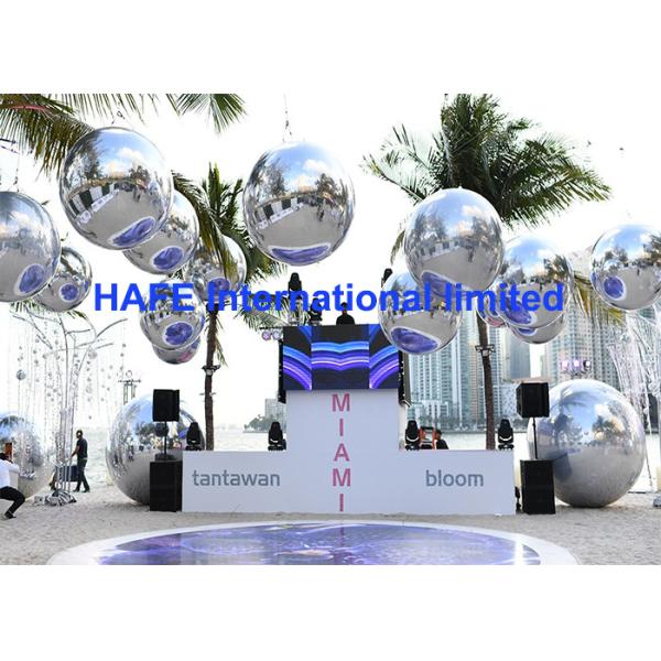 CE Gold Silver Color 12ft Inflatable Mirror Balloon 2 Layers For Event Decor