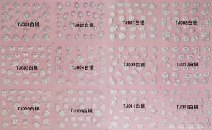 China Nail Art Stickers,Nail Art Decals, Water Slide Nail Stickers, (TJ13-24 white silver) on sale