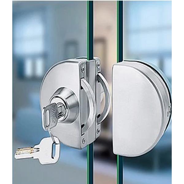 Tempered Glass Door Lock For Single Door / Square Door Locking , Long Life