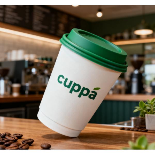 Customized disposable coffee paper cup eco-friendly biodegradable with lid