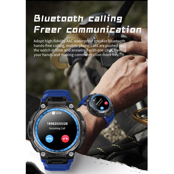 Yellow Bluetooth Calling Smart Watch Compass Sleep Tracking Heart Rate Monitoring