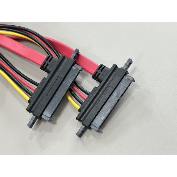 Multi-drop SATA data and power connector cable harness, 1-to-multi serial ATA wire assembly for HDD / SSD, server backplane, storage cabinet