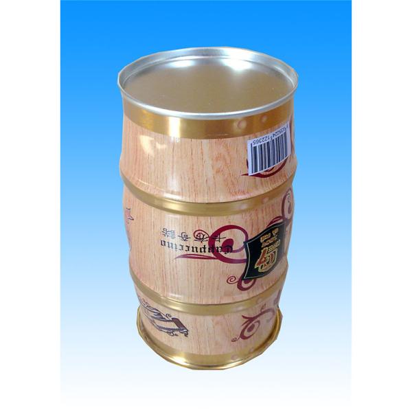 Barrel Shape Coffee Tin Cans 750ml Empty Coffee Cans With Lids