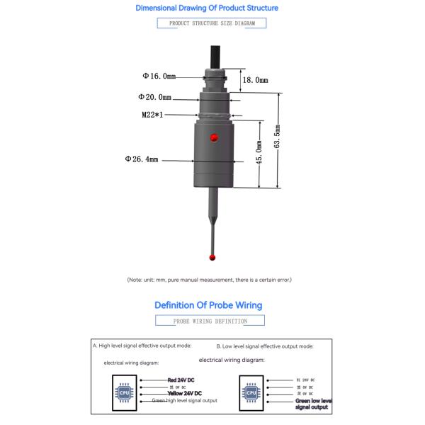 High Precision Wired Probe Sensor With Led Indicators Mp25-1