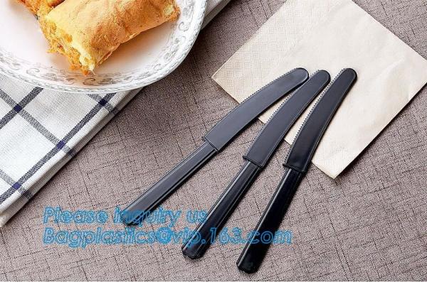 Disposable Flatware Set-Heavyweight Plastic Cutlery 100 Forks, 100 Spoons, 100 Knives,PP Disposable Plastic Cutlery ps
