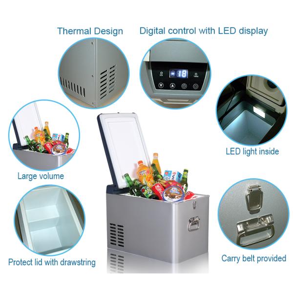 35L Portable 24V DC Compressor Direct Cooling Car Mini Fridge , Mini Cooler Fridge Swing Door Type