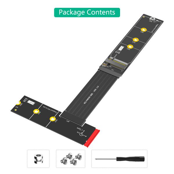 M.2 NVMe SSD Extension Cable 30cm 270 Degree High Speed Data Transfer