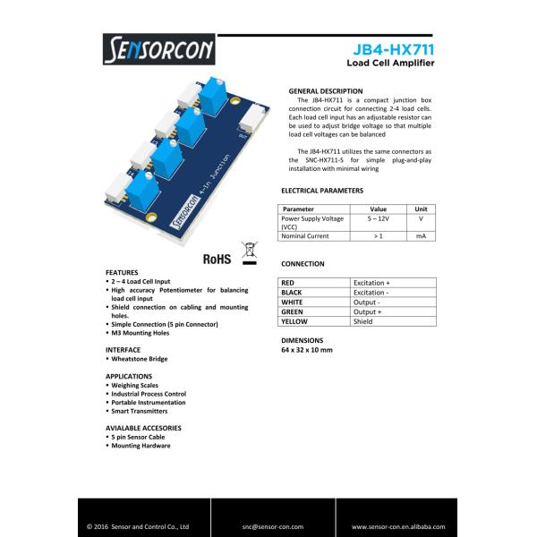 Junction board for load cells