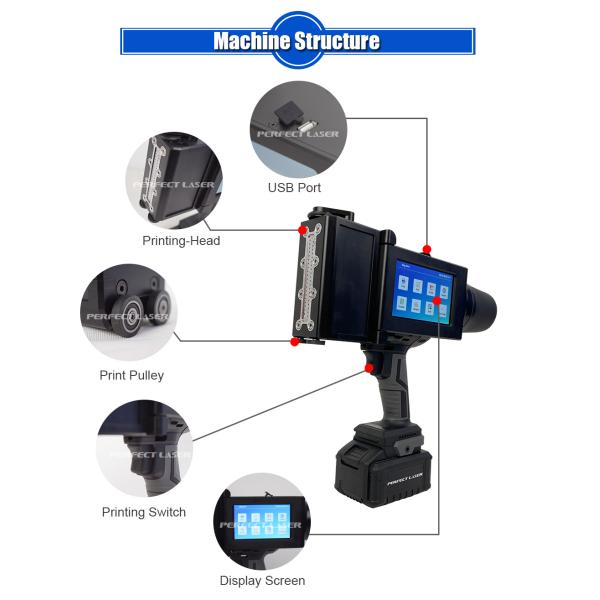 Handheld Large Character Industrial Inkjet Printer Durable With CE Certification