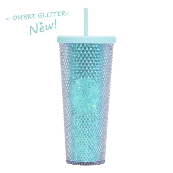 Factory Direct Supply Double-layer Plastic Straw Cup, Large Capacity Creative 710ml Durian Cup, Prickly Cup, Portable Diamond Cup