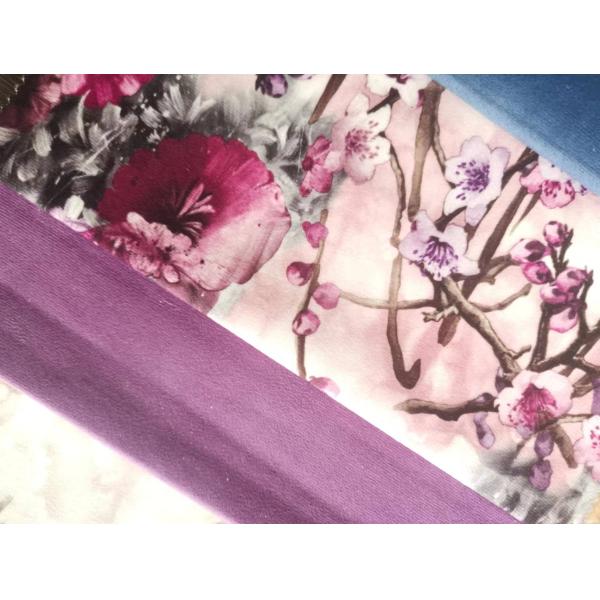 Shrink Resistant Customized Digital Flower Print Fabric Patterned Velvet Upholstery Fabric