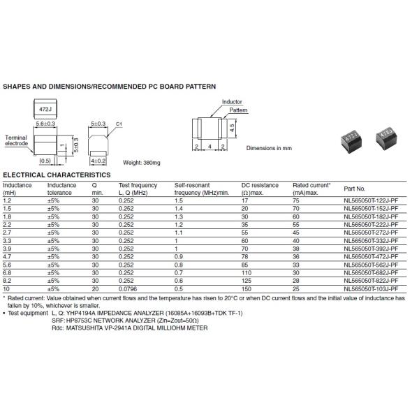 Low Frequency Wire Wound Inductor Coil Chip Ferrite Core With Good Heat Durability