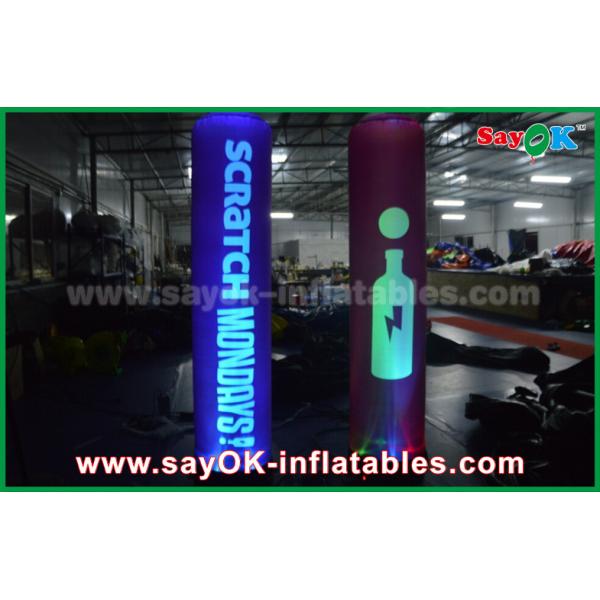 Pink Inflatable Lighting Decoration / inflatable column with logo printing