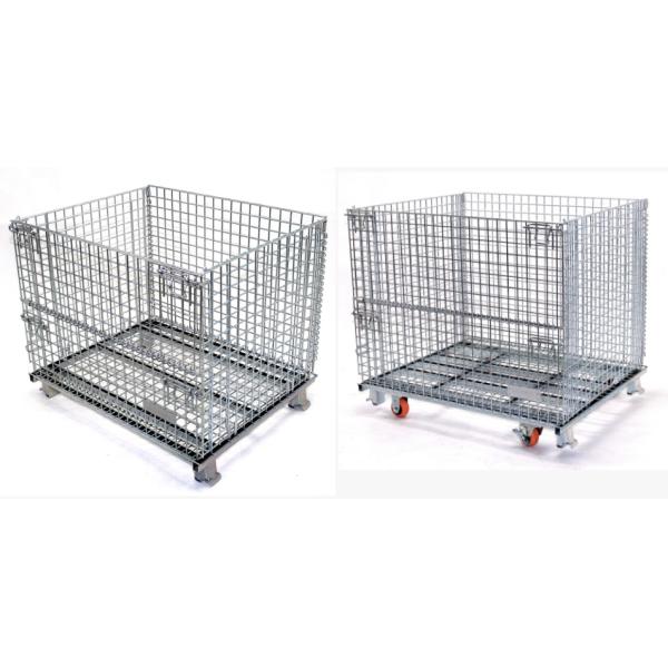 Eco Friendly Large Steel Mesh Storage Cage Containers Baskets OEM / ODM Available