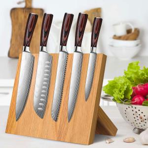 China Organizational Magnetic Bamboo Wooden Knife Holder for Kitchen Counter Custom Size on sale