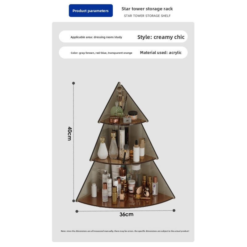 New Style High-End Thickened Highly Transparent Standing Triangle Three-Layer Minimalist Modern Cosmetic Acrylic Storage Rack