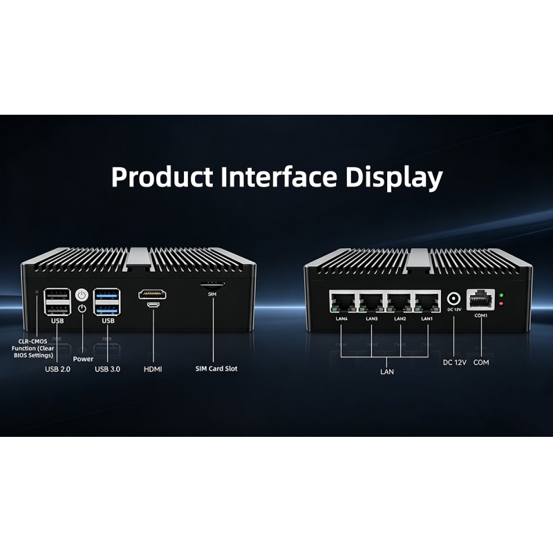 Mini PC Intel Celeron N5105 Processor DDR4 4 Intel I225AT Gigabit LAN 4 USB High Performance Soft Router Computer