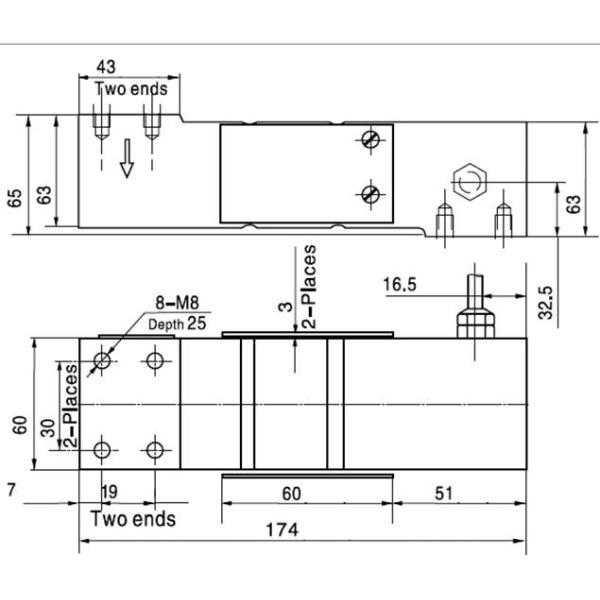 600 kg Parallel Beam Load Cell , High Accuracy Platform Scale Load Cell