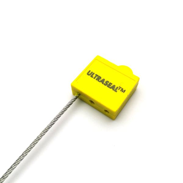 400mm Exposed Cable Length 2.0mm Diameter Pull Tight Locking Mechanism Orange Plastic Security Cable Seal