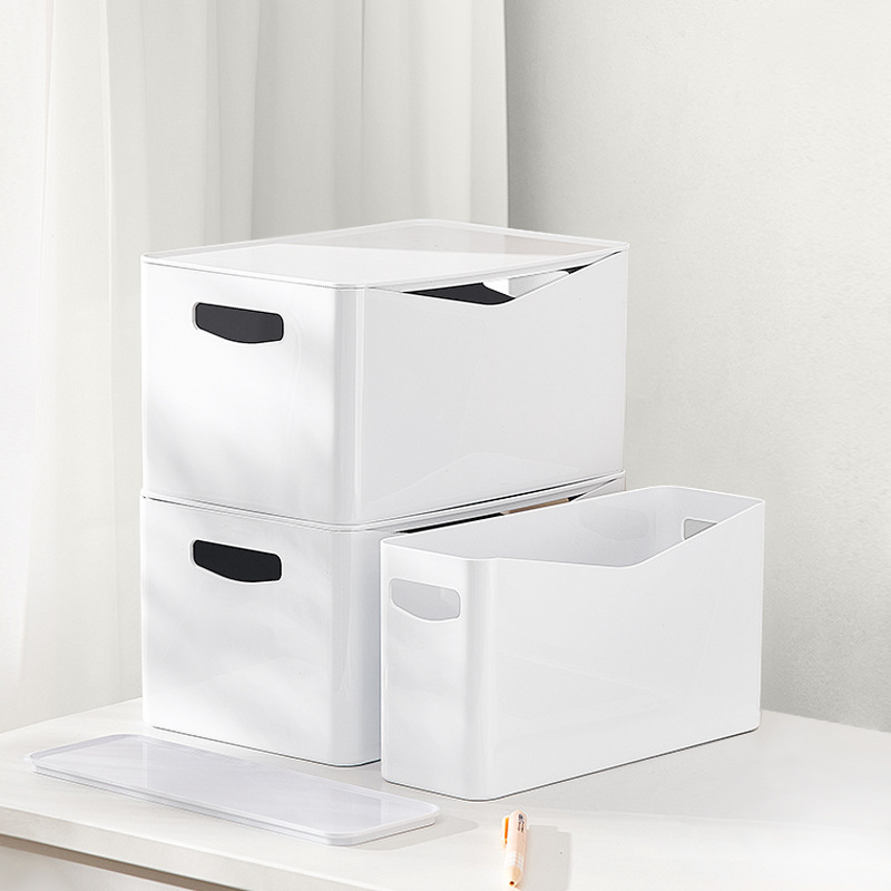 Multi-function Portable Desk Organizer Simple Solid Color Plastic Storage Storage Box for Home Office