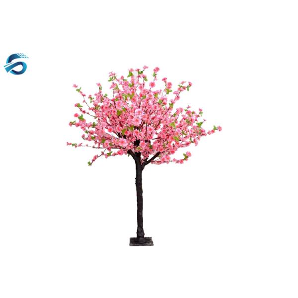 Safety Artificial Peach Blossom Tree Steel Panel Material Ornamental Function