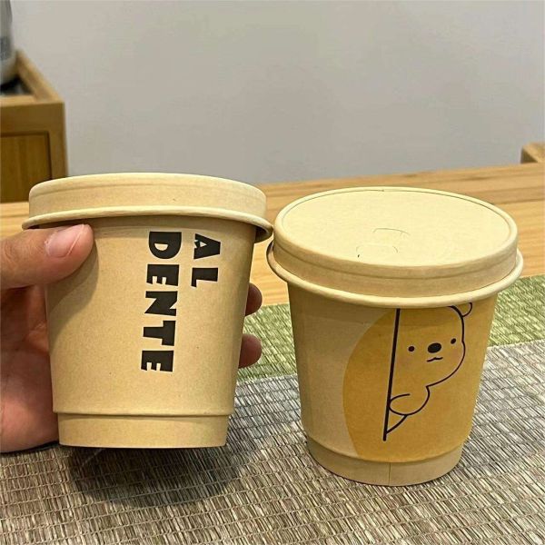 Customized eco-friendly water-based coating disposable double-layer coffee paper cup